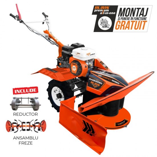 Utilaj multifunctional RURIS 6500CRT + roti cauciuc 4.00-8+sistem